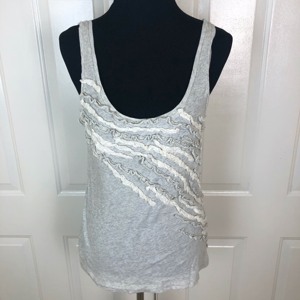 J. Crew Women’s Gray Sleeveless Ruffle Tank Size L